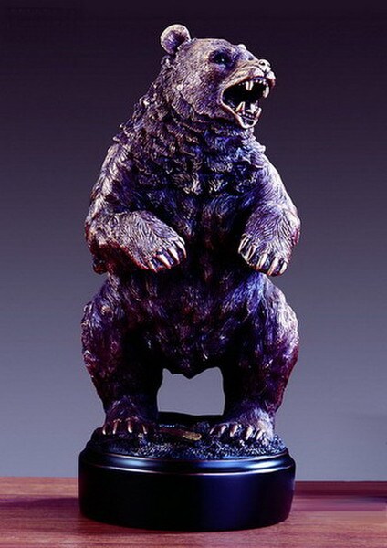 Bear Figurines Grizzly in River Artwork Wildlife Decorative Awards